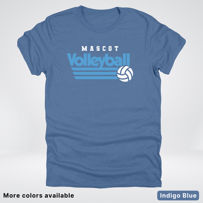 Custom Mascot – Light Blue - Volleyball Design 57 - T-Shirt