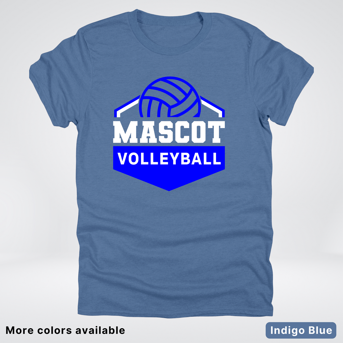 Custom Mascot - Blue - Volleyball Design 63 - T-Shirt