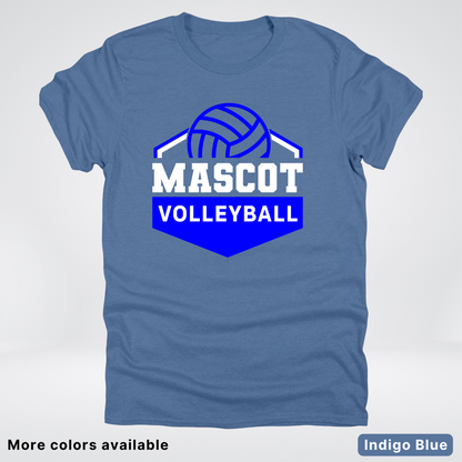 Custom Mascot - Blue - Volleyball Design 63 - T-Shirt
