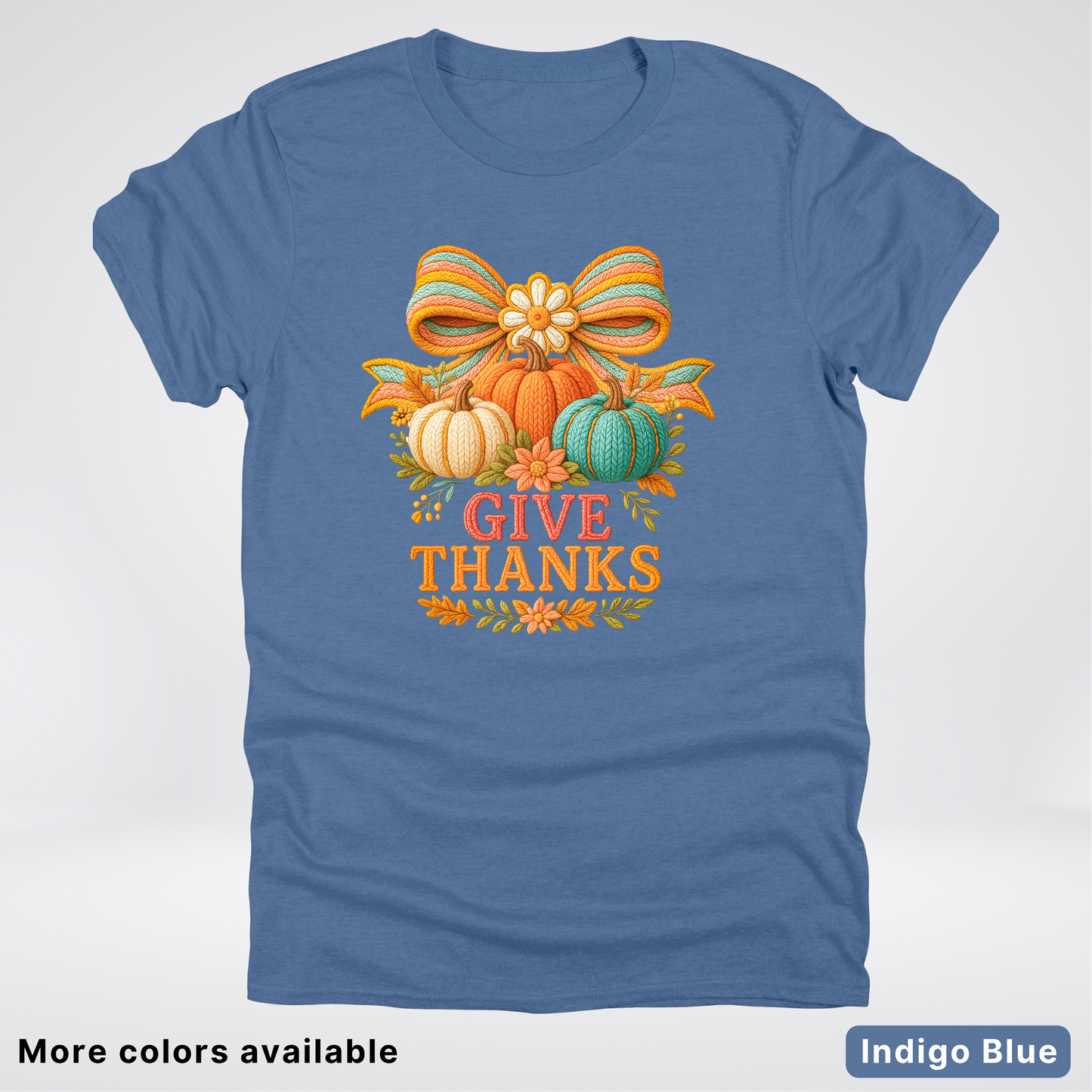 Give Thanks Crochet Thanksgiving Fall Pumpkin - T-Shirts