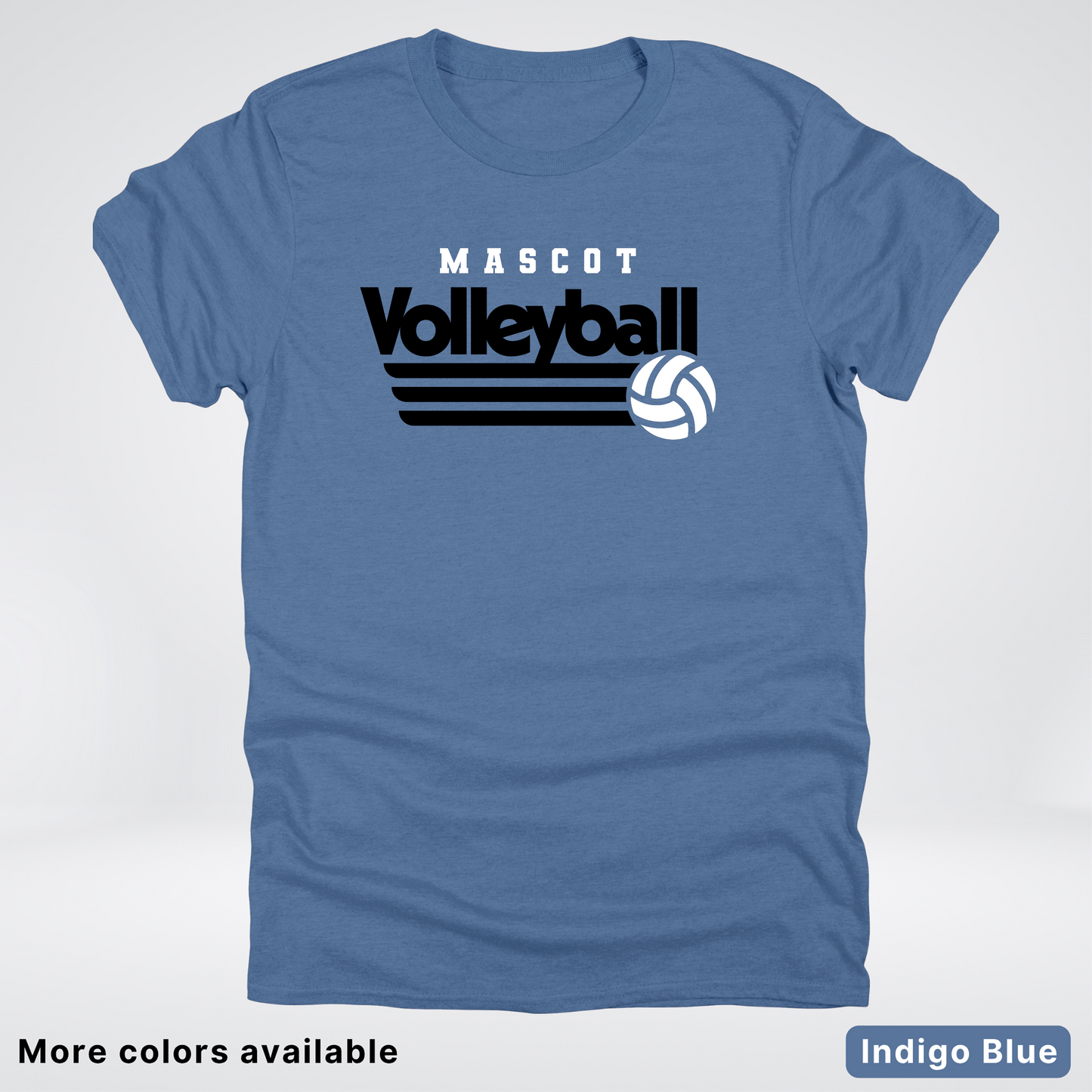 Custom Mascot - Black - Volleyball Design 50 - T-Shirt