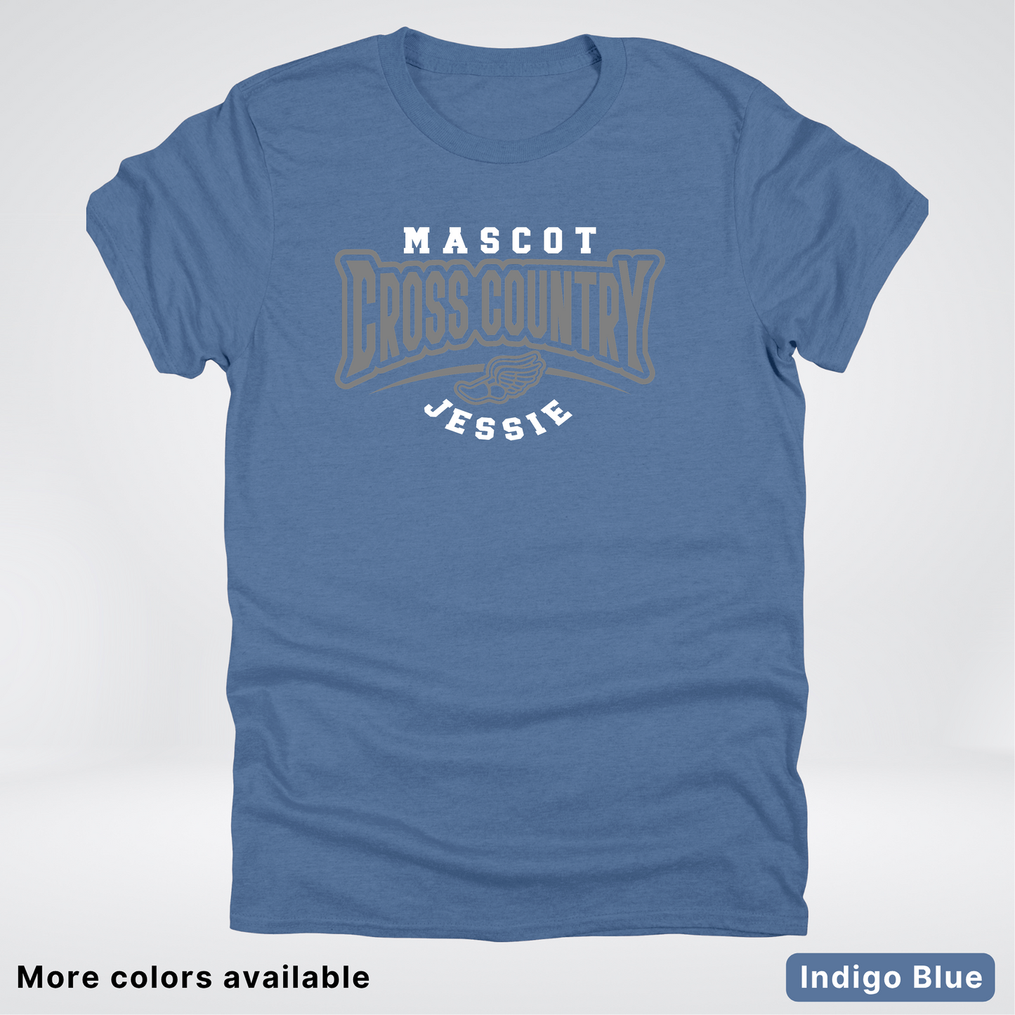 Custom Mascot & Name – Gray Design – Cross Country 04 - T-Shirt