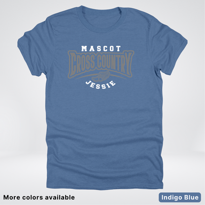 Custom Mascot & Name – Gray Design – Cross Country 04 - T-Shirt