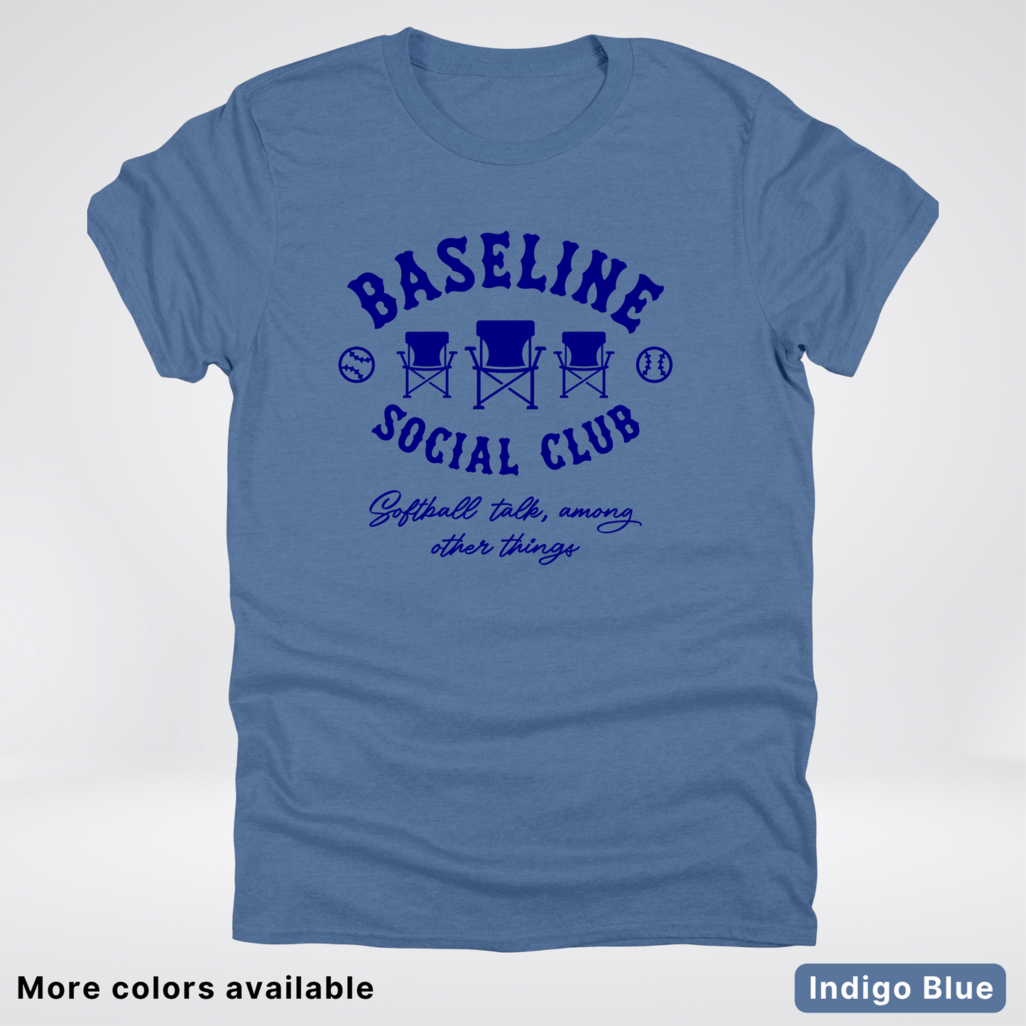 Baseline Social Club Softball – Navy Design - T-Shirt