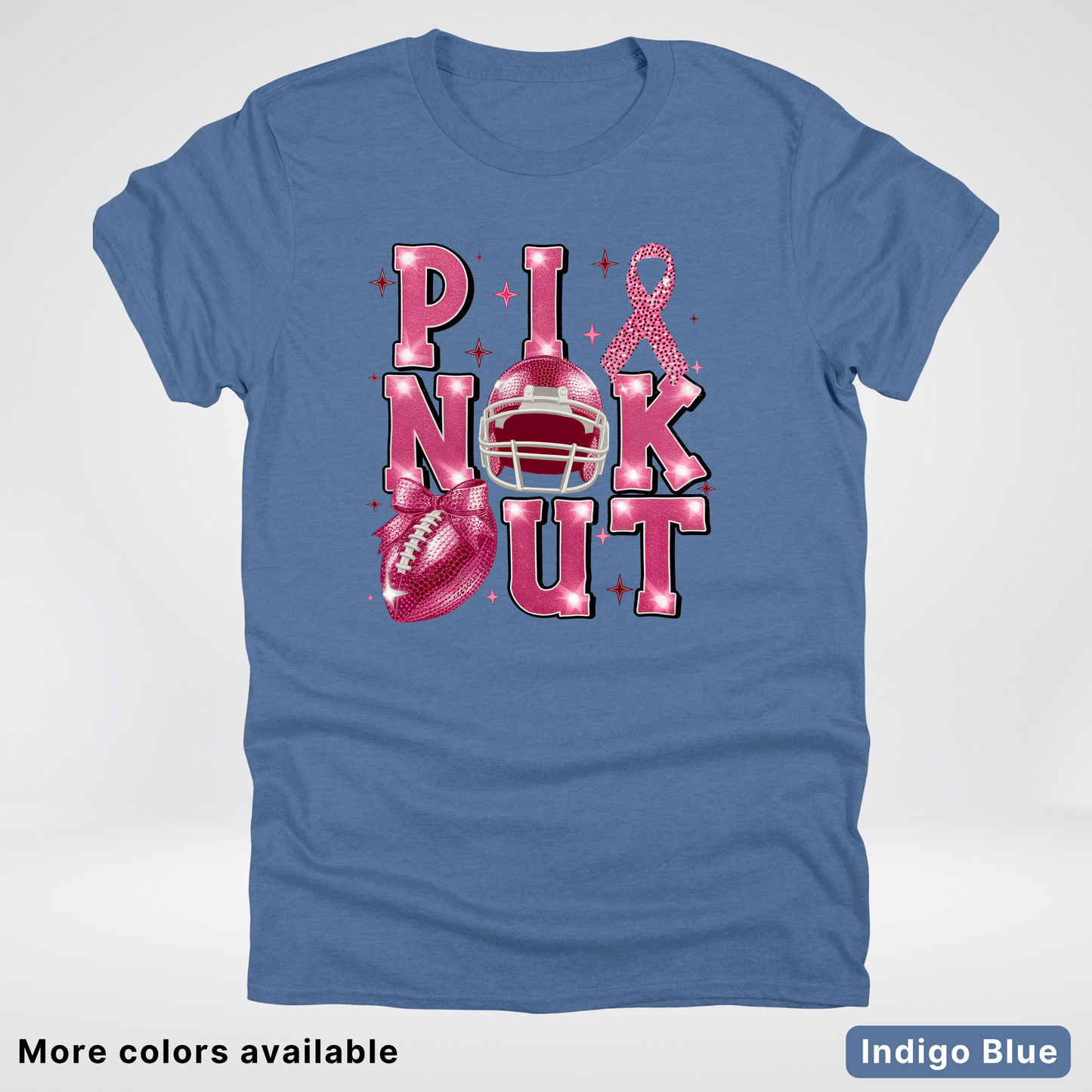 Pink Out Football Coquette Glitter Helmet 02 T-Shirt