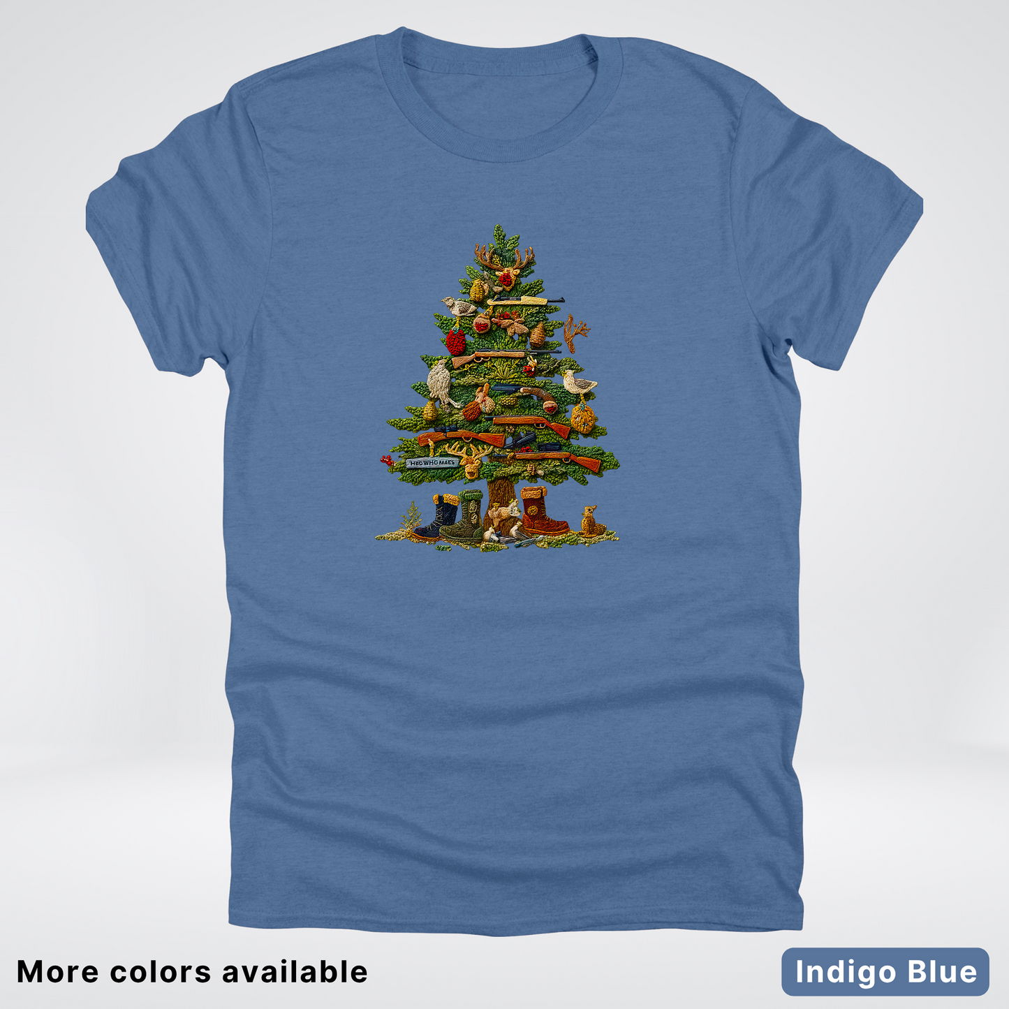 Woodland Critters Christmas Tree Hook Yard Faux - T-Shirt