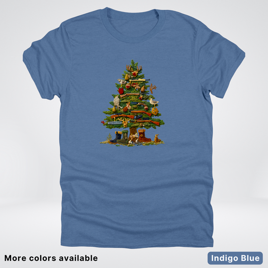 Woodland Critters Christmas Tree Hook Yard Faux - T-Shirt