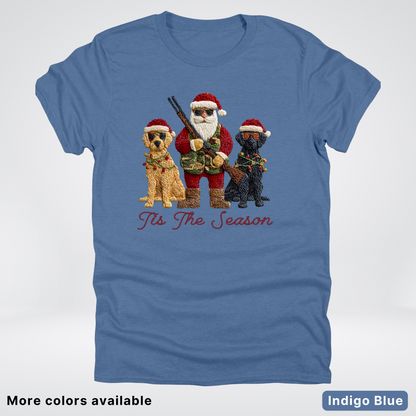 Tis The Season Hunting Santa Hook Yard Faux - T-Shirt
