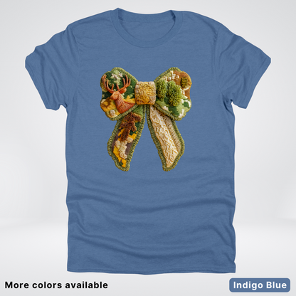 Forest Berry Bow Hook Yard Faux Look - T-Shirt