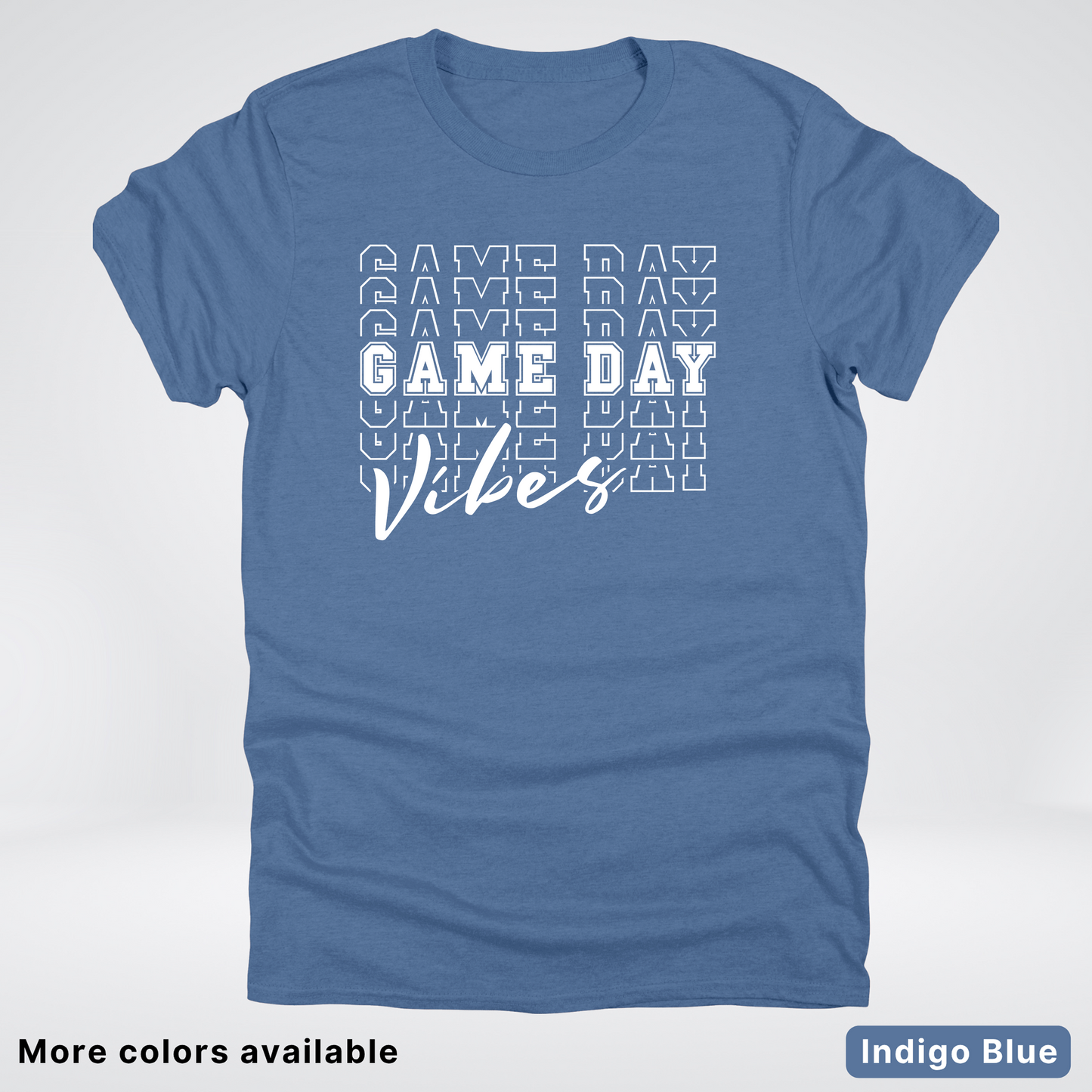 Game Day Vibes Stacked - White Design - T-Shirt