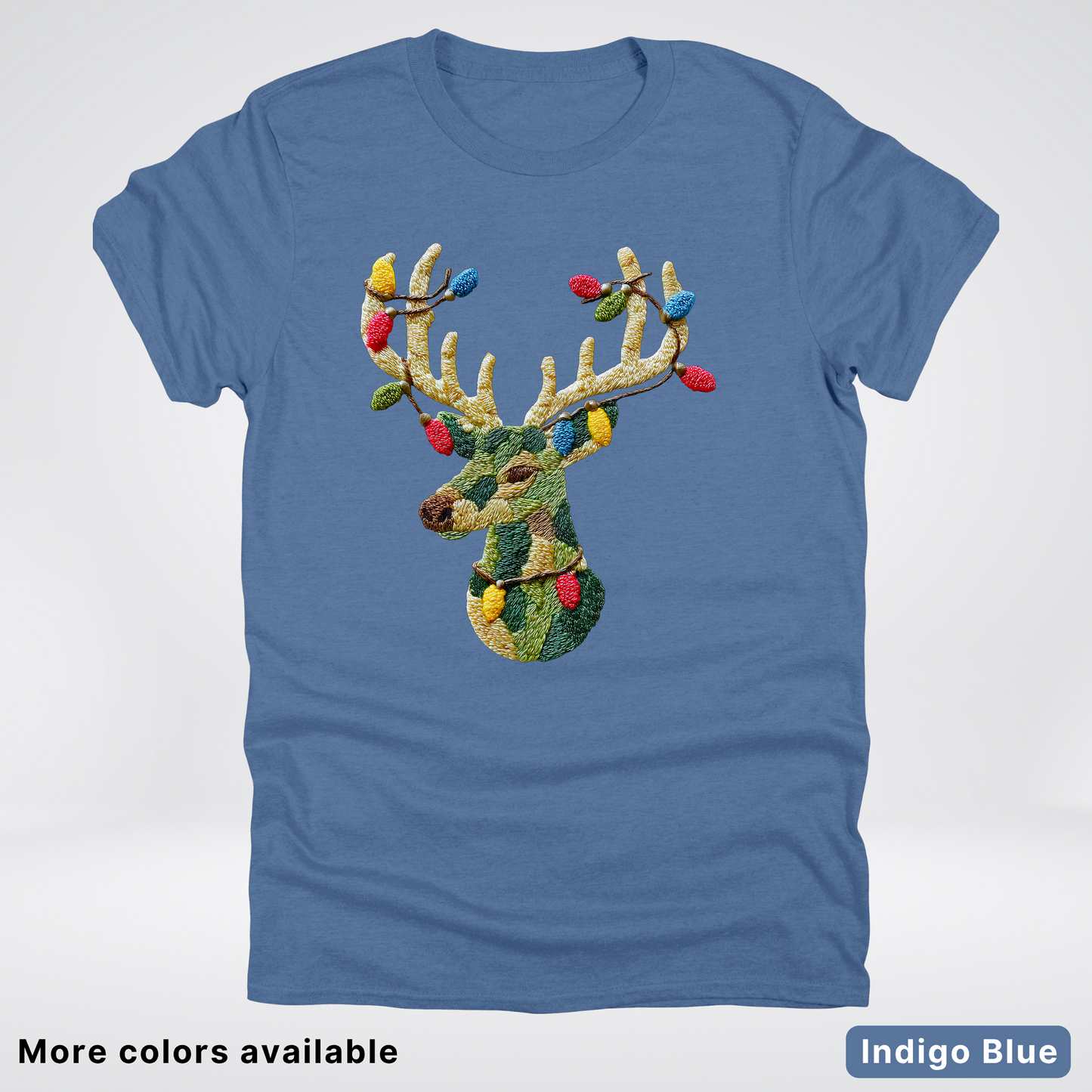 Festive Light-Up Reindeer Hook Yard Faux - T-Shirt