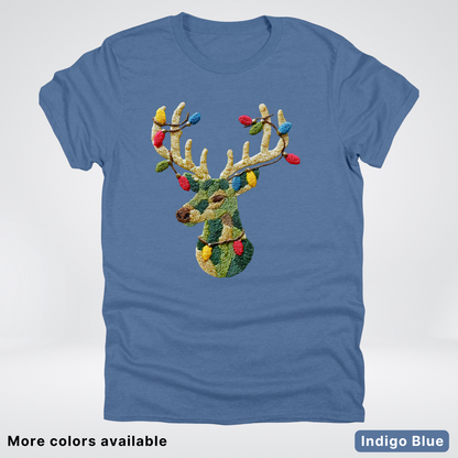 Festive Light-Up Reindeer Hook Yard Faux - T-Shirt