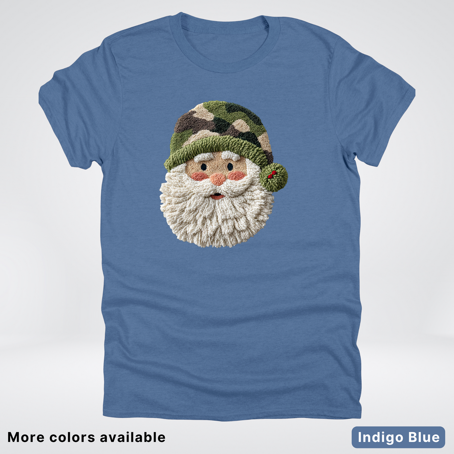 Woodland Santa Face (Hook Yard Faux Texture) - T-Shirt