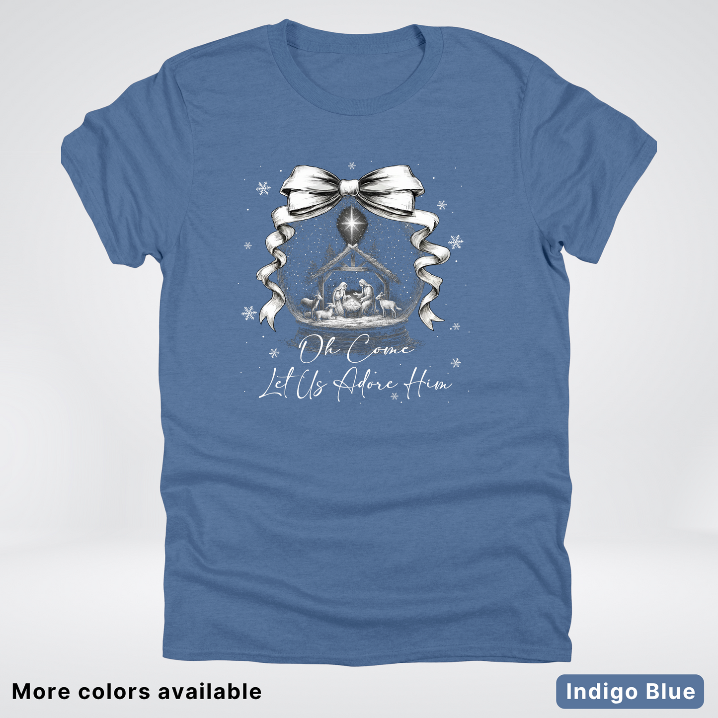 Oh Come Let Us Adore Him Nativity - T-Shirt
