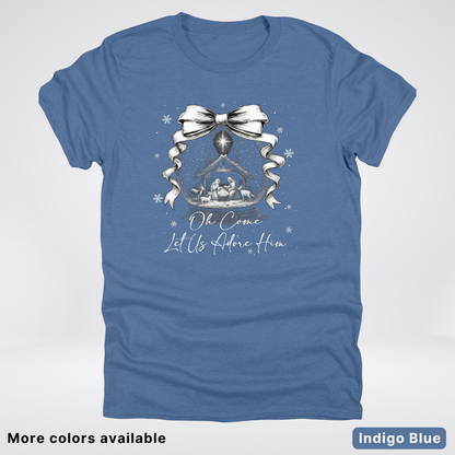 Oh Come Let Us Adore Him Nativity - T-Shirt