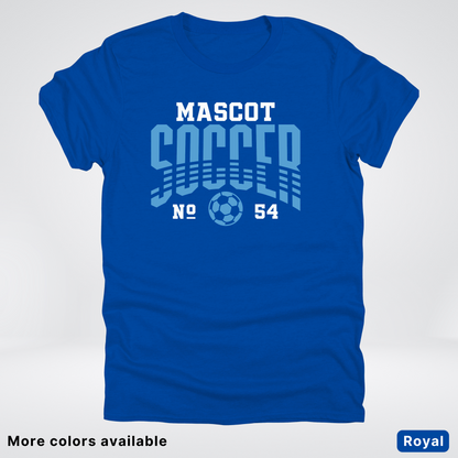Custom Mascot & Number – Light Blue Design 10 - Soccer T-Shirt