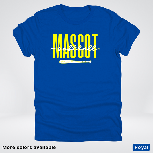 Custom Mascot – Yellow - Softball Design 32 T-Shirt