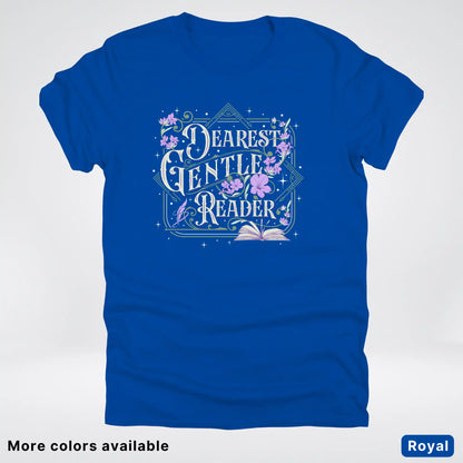 Dearest Gentle Reader – Vintage Floral Book Lover Graphic - T-Shirt