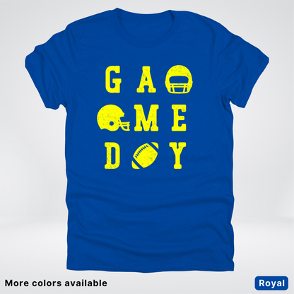 Game Day Football 3 x 3 - Yellow Design - T-Shirt