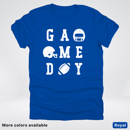 Game Day Football 3 x 3  – White Design  – T-Shirt