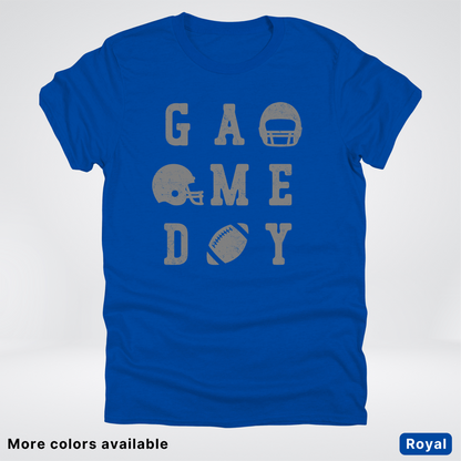 Game Day Football 3 x 3 - Gray Design  - T-Shirt