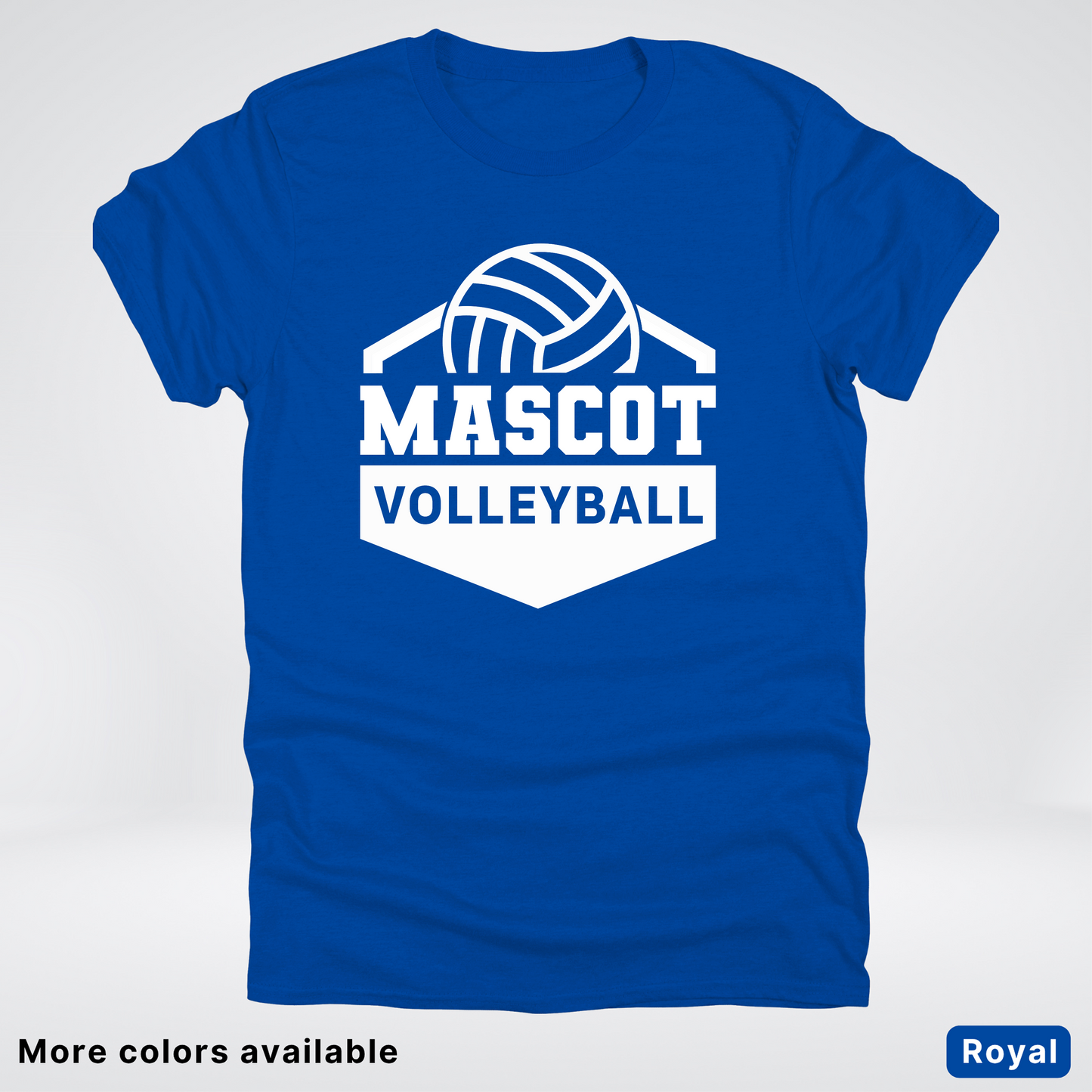 Custom Mascot - White - Volleyball Design 60 - T-Shirt