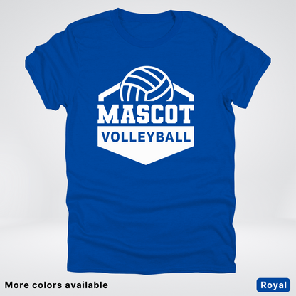 Custom Mascot - White - Volleyball Design 60 - T-Shirt