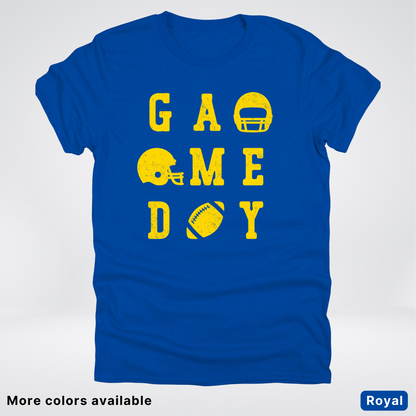 Game Day Football 3 x 3 - Gold Design - T-Shirt