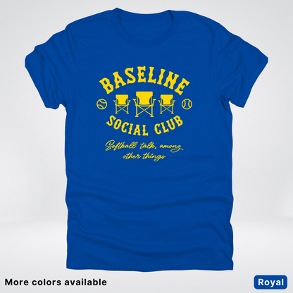 Baseline Social Club Softball – Gold Design - T-Shirt