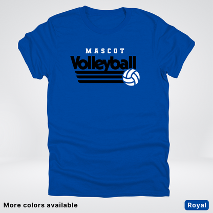 Custom Mascot - Black - Volleyball Design 50 - T-Shirt
