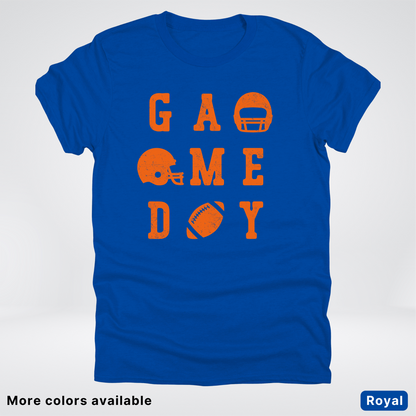Game Day Football 3 x 3 – Orange Design  – T-Shirt