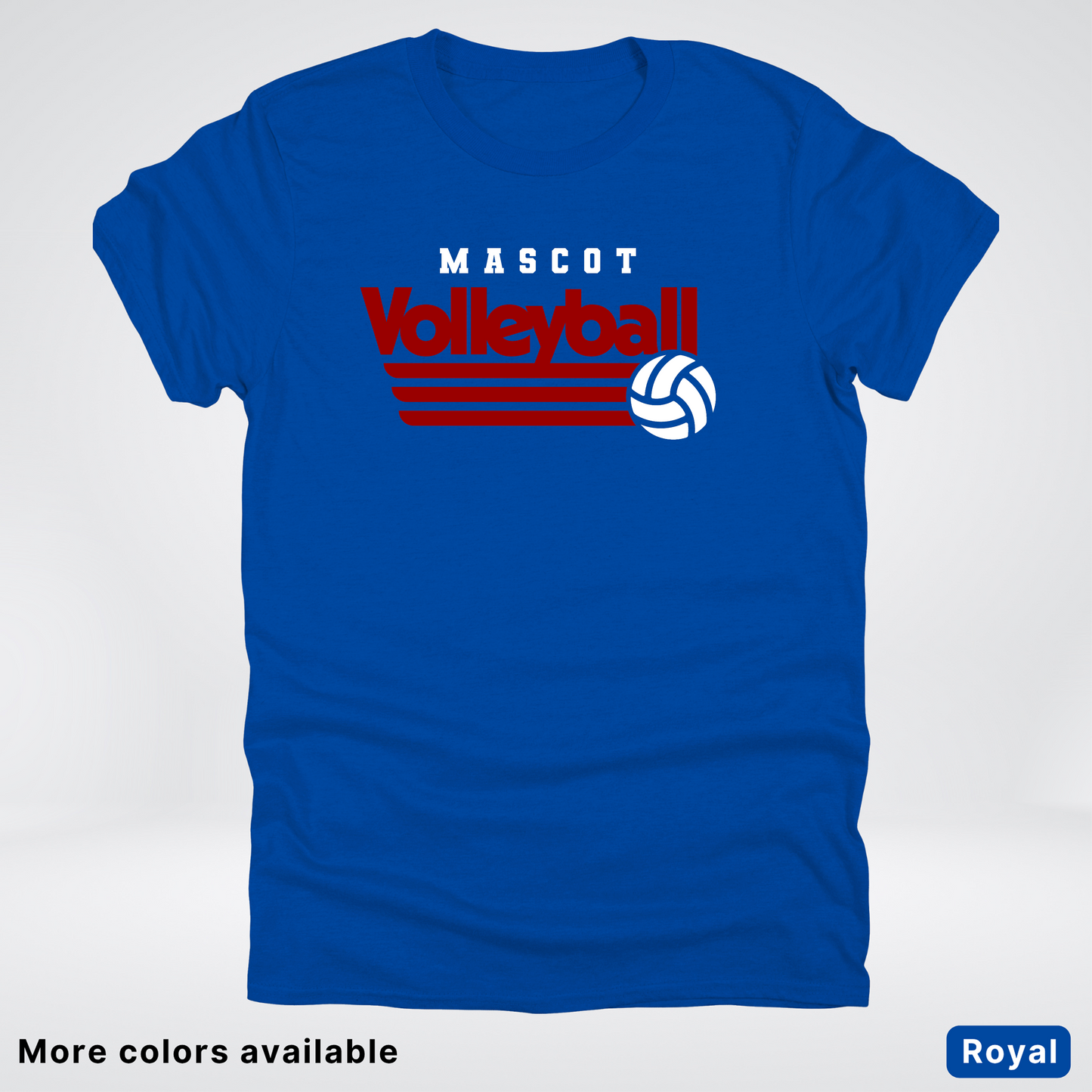 Custom Mascot - Maroon - Volleyball Design 58 - T-Shirt