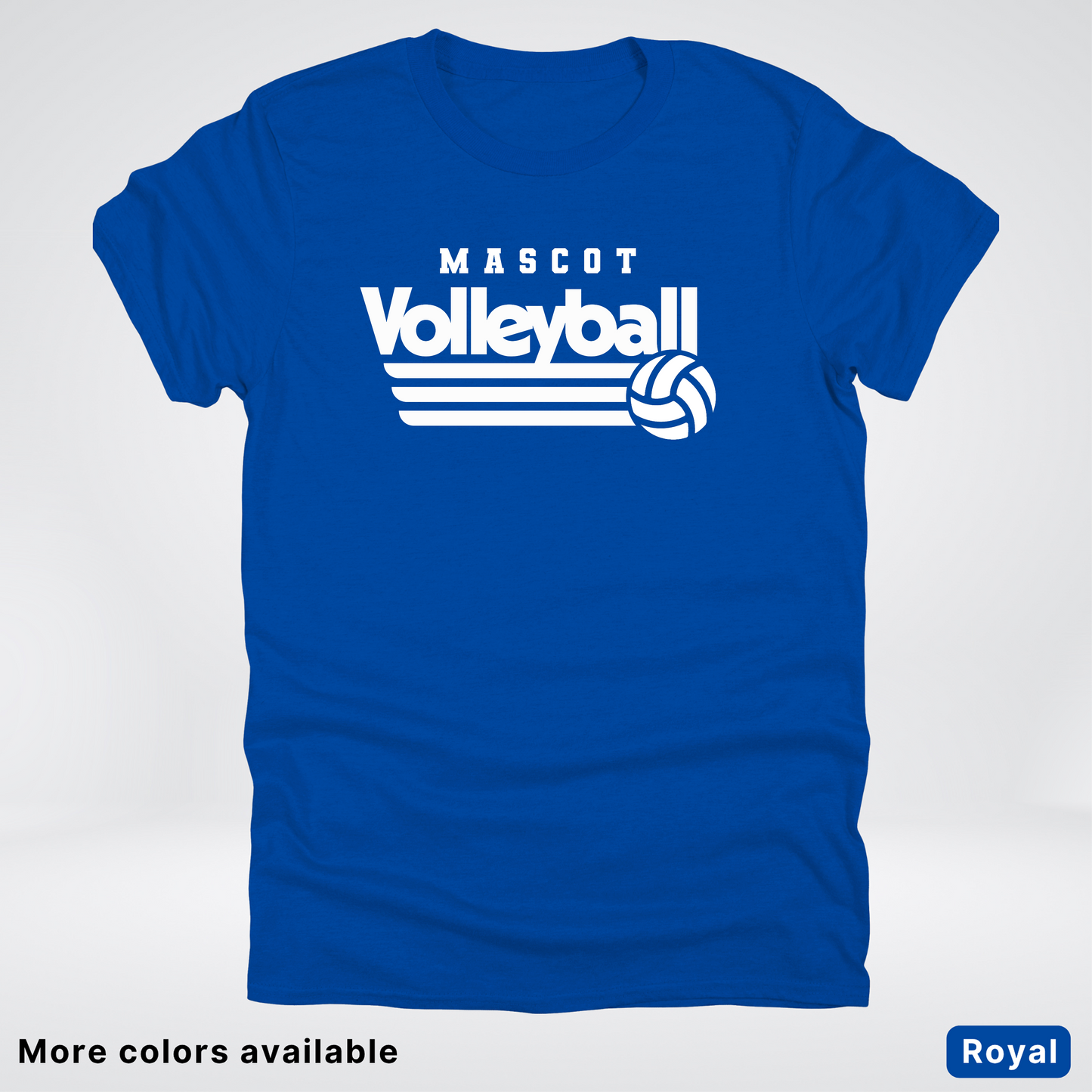 Custom Mascot - White - Volleyball Design 48 - T-Shirt