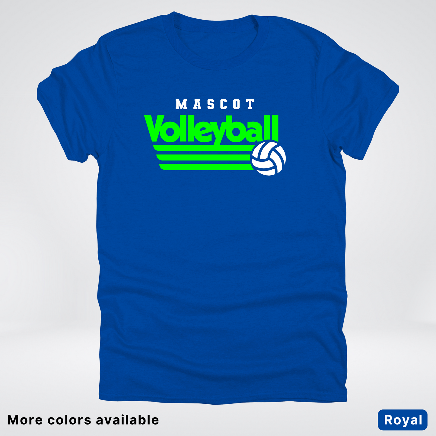 Custom Mascot - Green - Volleyball Design 55 - T-Shirt