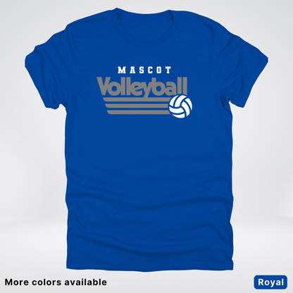 Custom Mascot - Gray - Volleyball Design 49 - T-Shirt