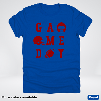 Game Day Football 3 x 3 – Maroon Design – T-Shirt