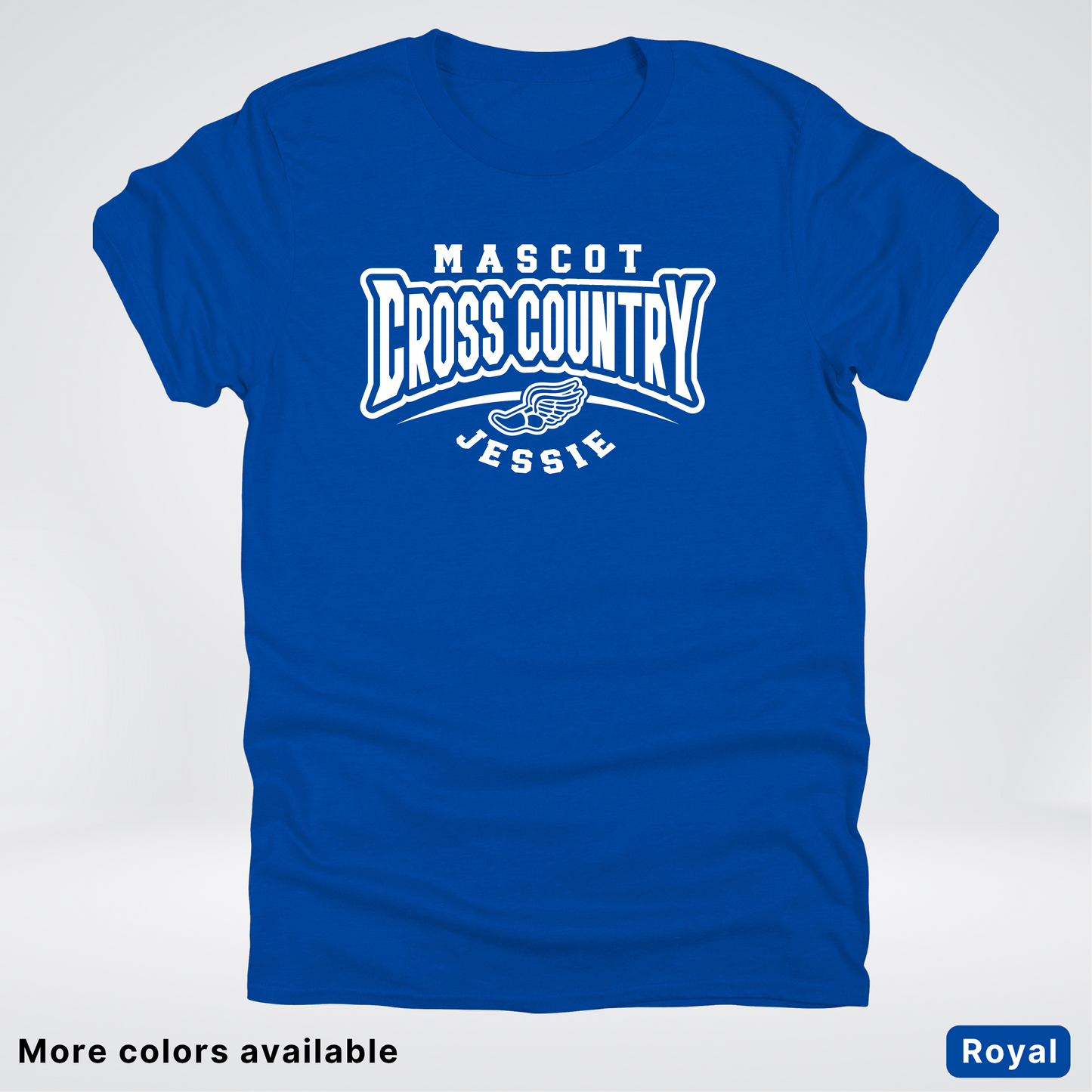 Custom Mascot & Name – White Design – Cross Country 02 - T-Shirt