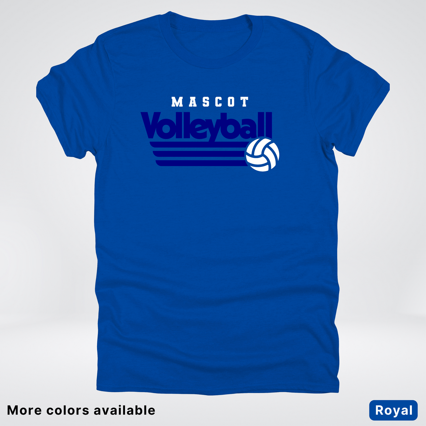 Custom Mascot - Navy - Volleyball Design 56 - T-Shirt