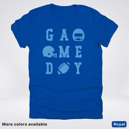 Game Day Football 3 x 3 – Light Blue Design – T-Shirt