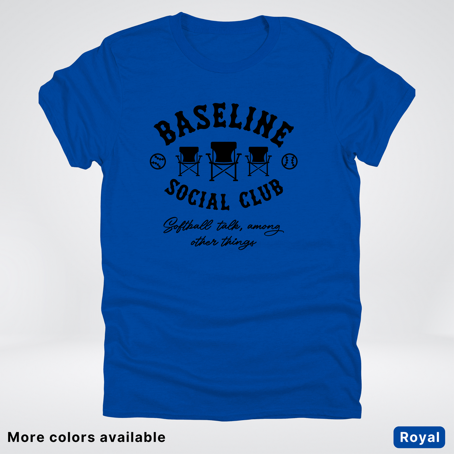 Baseline Social Club Softball – Black Design - T-Shirt