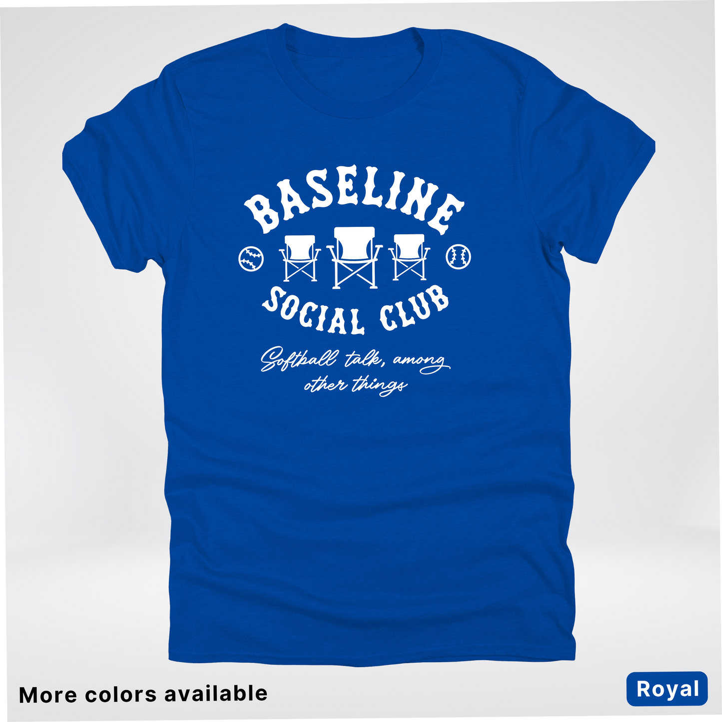 Baseline Social Club Softball – White Design – T-Shirt