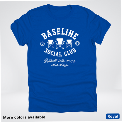 Baseline Social Club Softball – White Design – T-Shirt