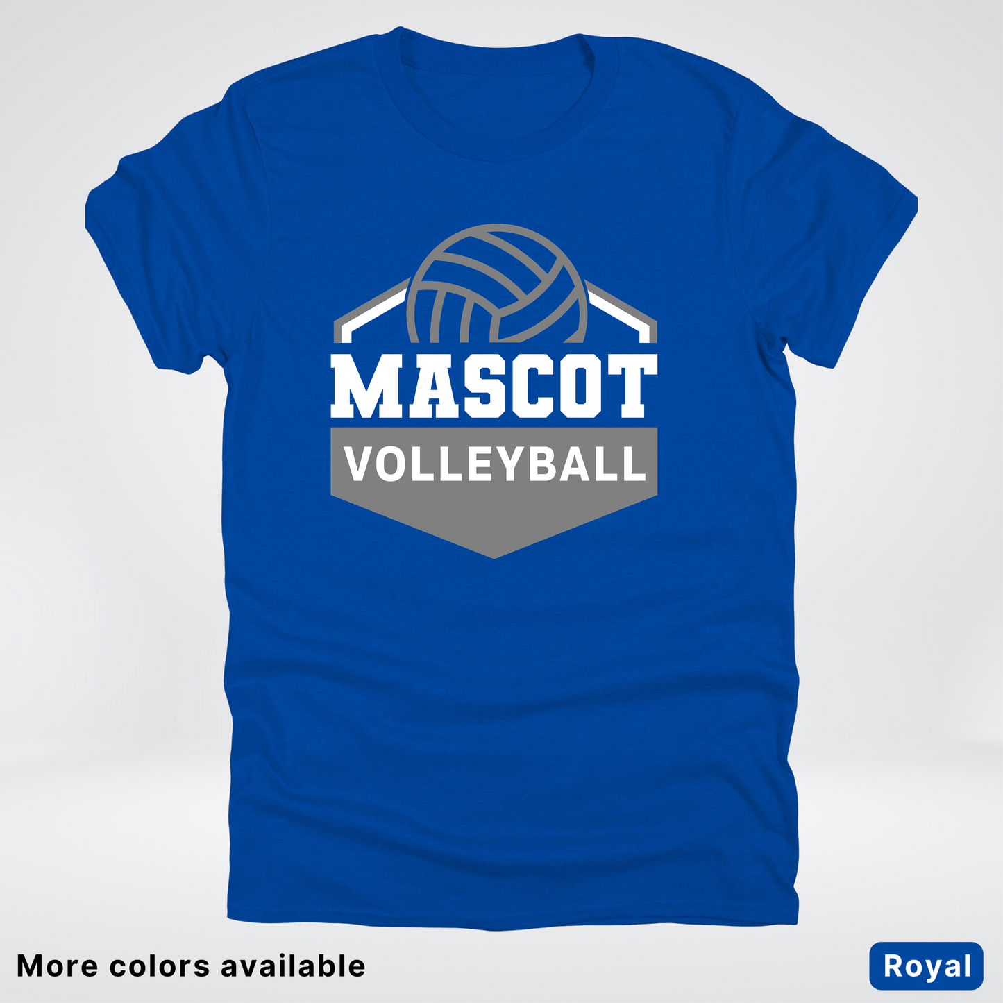 Custom Mascot - Gray - Volleyball Design 61 - T-Shirt