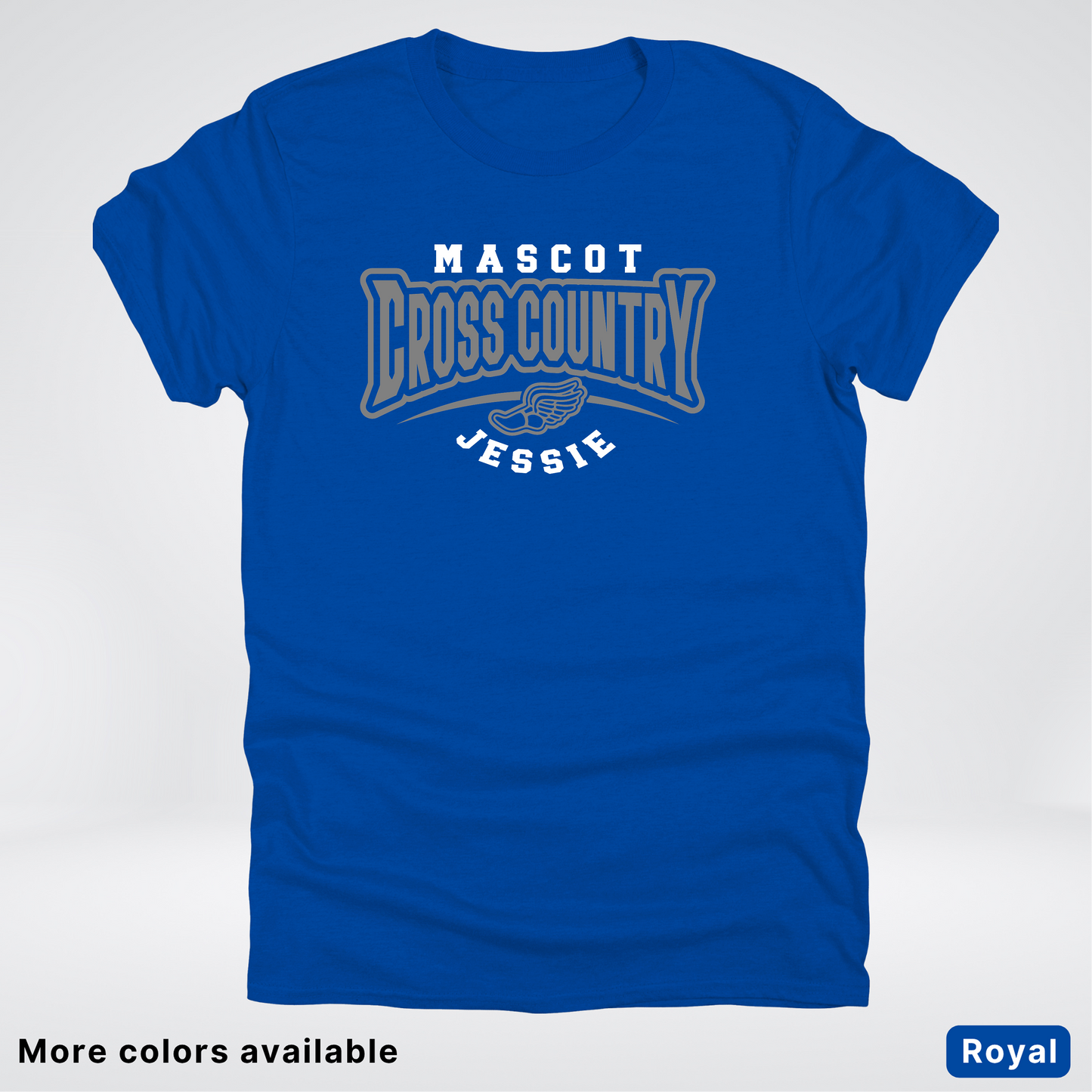 Custom Mascot & Name – Gray Design – Cross Country 04 - T-Shirt
