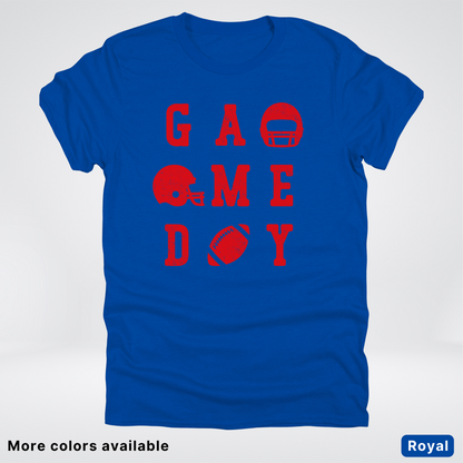 Game Day Football 3 x 3 - Red Design - T-Shirt