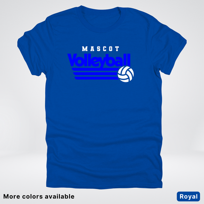 Custom Mascot - Blue - Volleyball Design 51 - T-Shirt