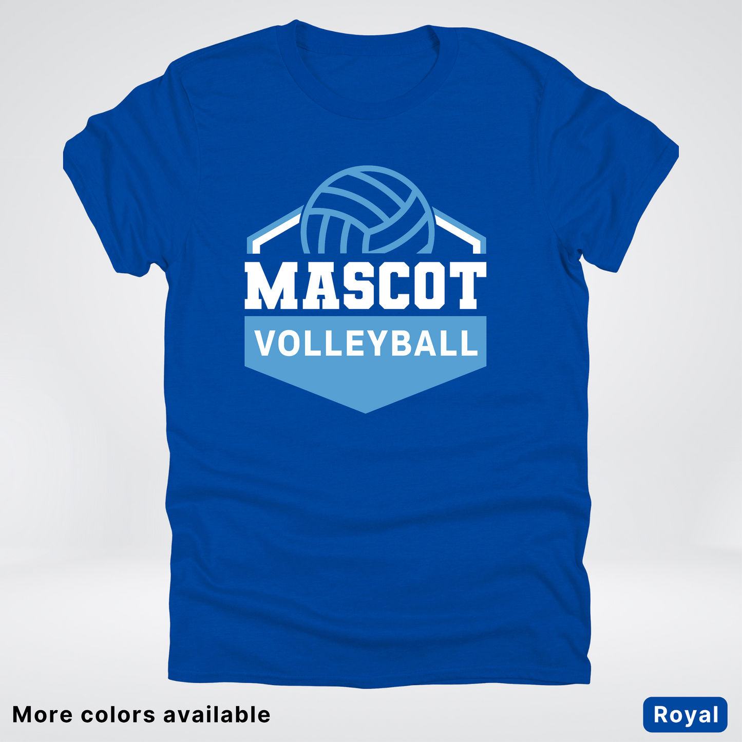 Custom Mascot – Light Blue - Volleyball Design 68 - T-Shirt