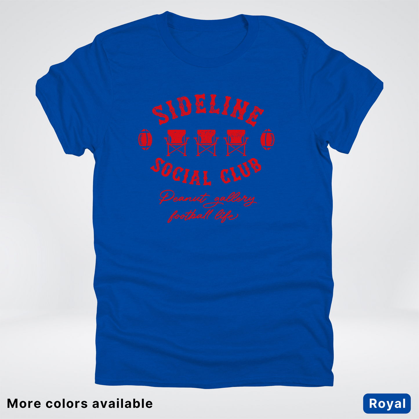 Sideline Social Club Peanut Gallery Football Life - Red Design - T-Shirt
