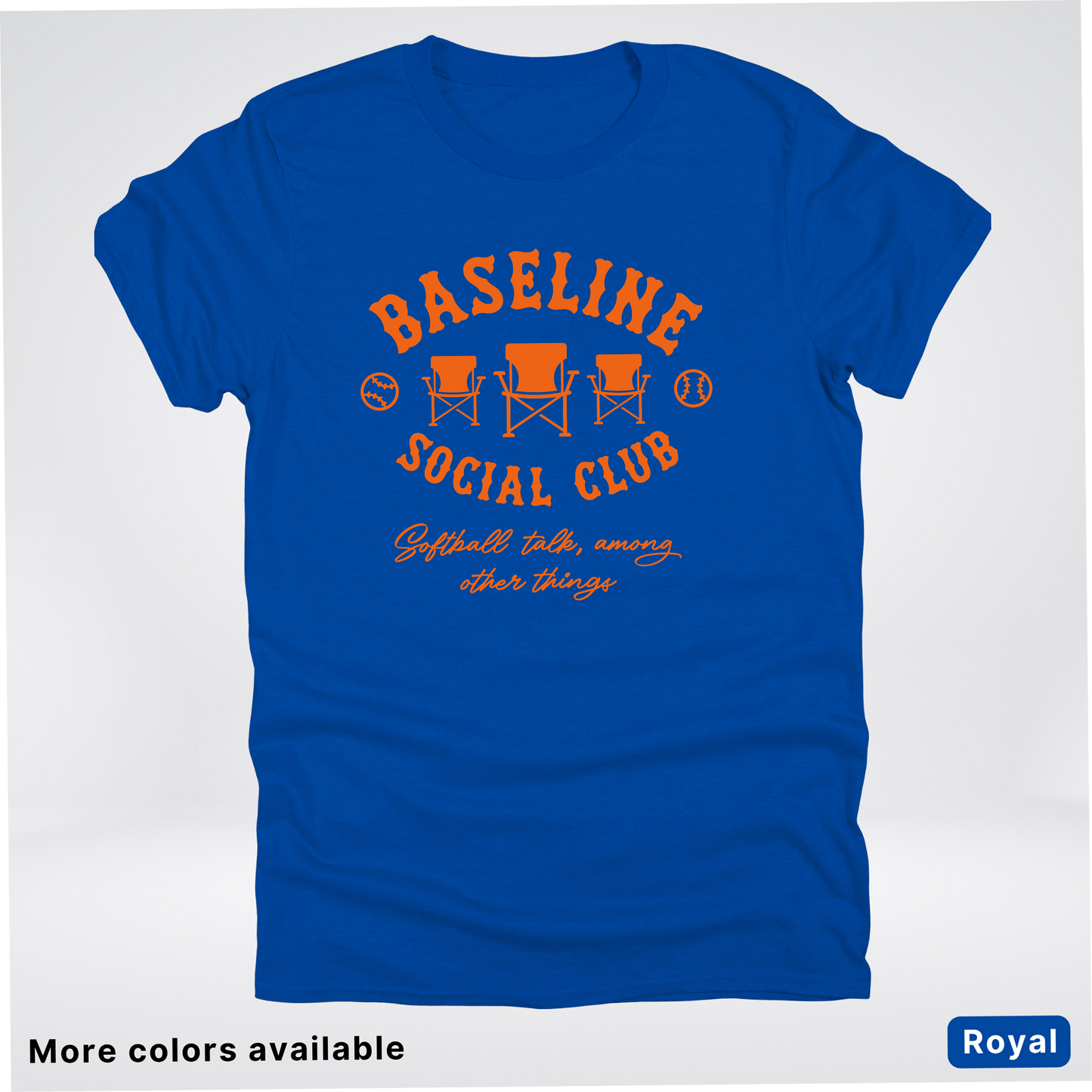 Baseline Social Club Softball – Orange Design - T-Shirt