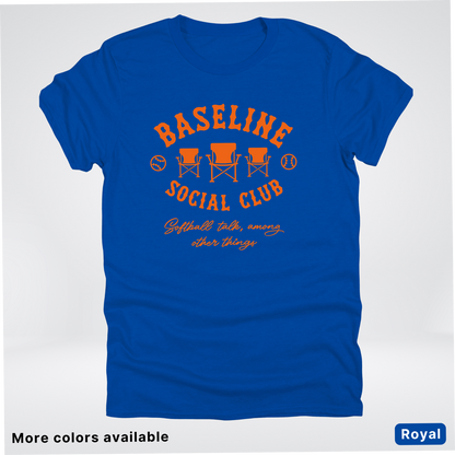 Baseline Social Club Softball – Orange Design - T-Shirt